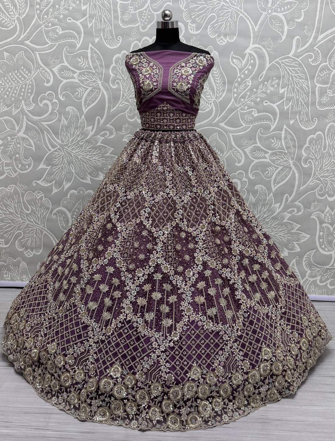Lovely Pink Dori Embroidered Net Bridesmaid Lehenga Choli With Dupatta