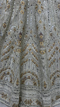 Gorgeous Off-White Mirror Work Net Bridesmaid Lehenga Choli