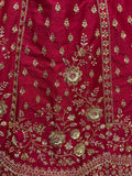 Adorable Pink Hand Work Silk Bridal Lehenga Choli With Double Dupatta