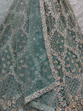 Attractive Blue Dori Embroidery Net Wedding Wear Lehenga Choli