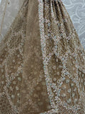 Amazing Golden Zirkon Work Net Engagement Wear Lehenga Choli