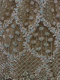 Amazing Golden Zirkon Work Net Engagement Wear Lehenga Choli