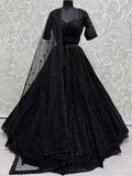 Amazing Black Sequins Net Reception Wear Lehenga Choli