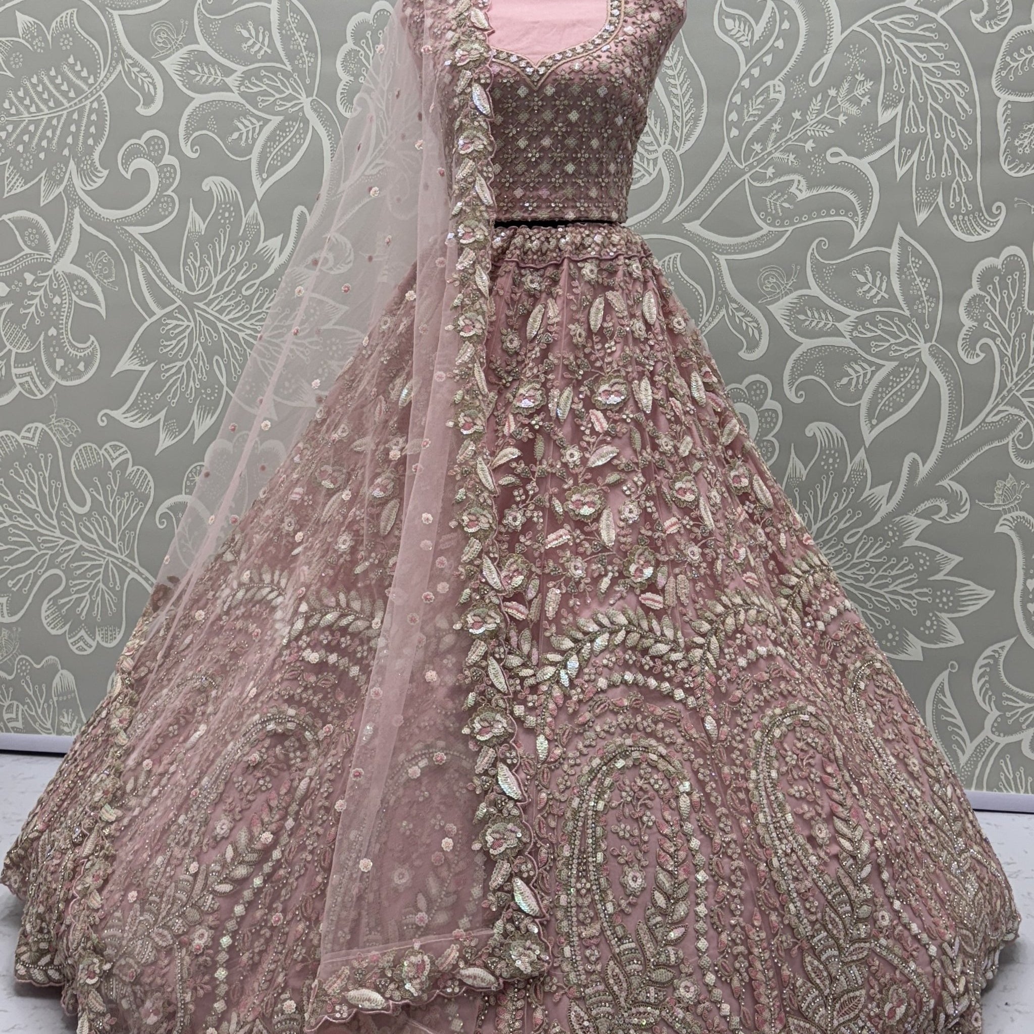 Bewitching Pink Dori Work Net Engagement Wear Lehenga Choli With Dupatta