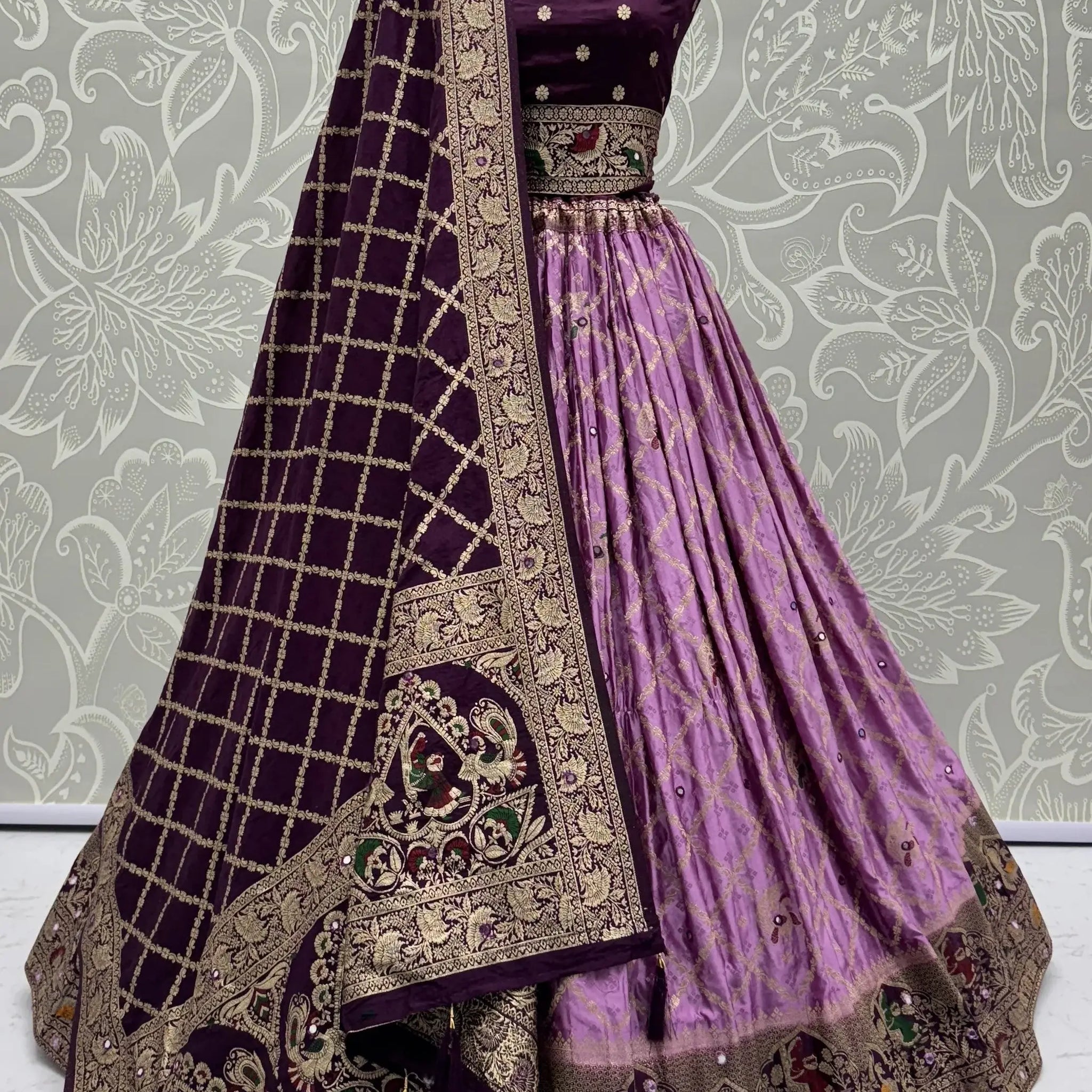 Bewitching Pink Zari Weaving Georgette Function Wear Lehenga Choli With Dupatta