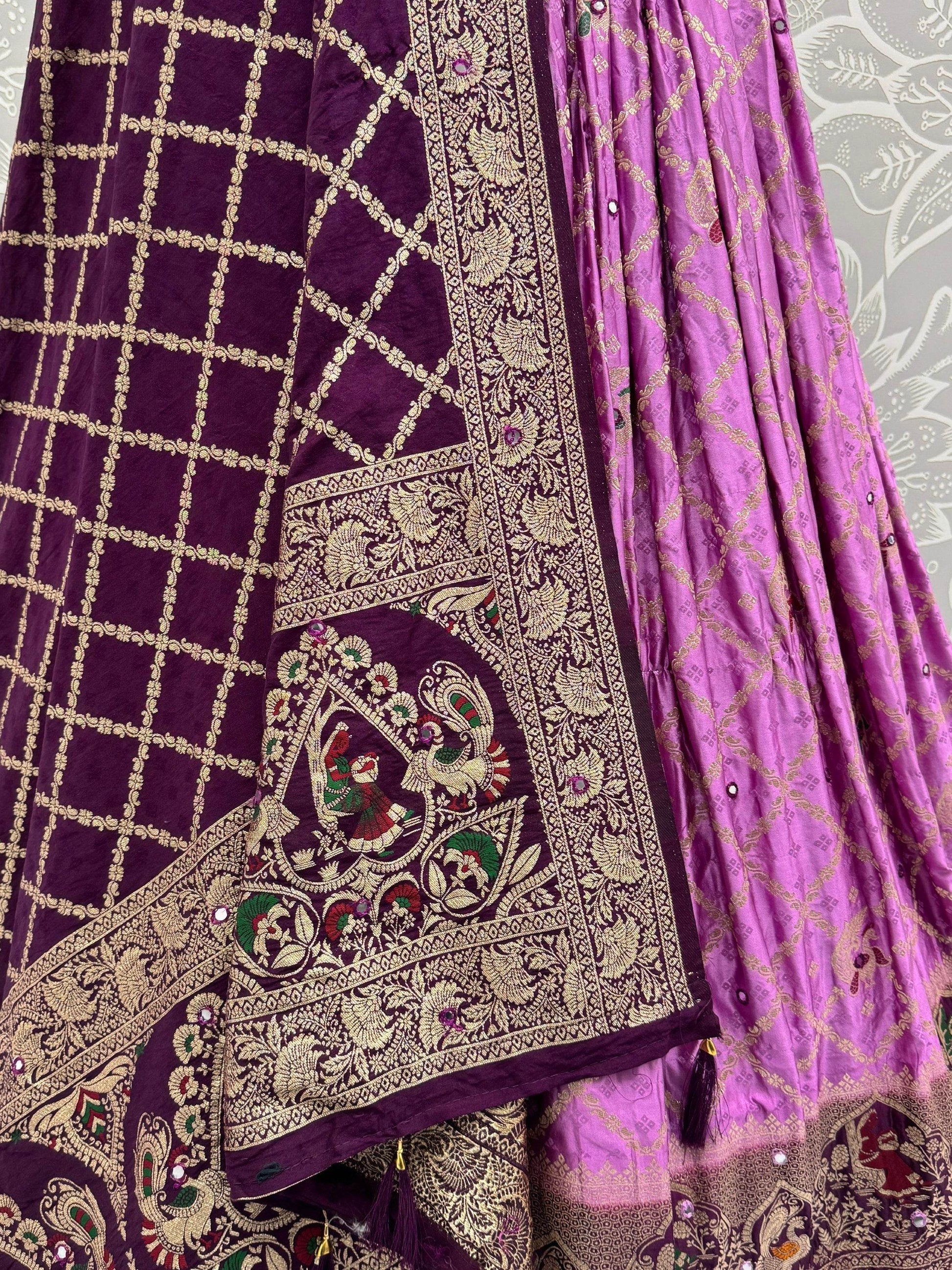 Bewitching Pink Zari Weaving Georgette Function Wear Lehenga Choli With Dupatta
