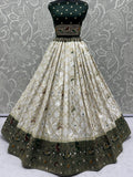 Adorable White Zari Weaving Georgette Event Wear Lehenga Choli With Dupatta