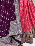 Phenomenal Pink Mirror Work Georgette Festive Wear Lehenga Choli