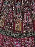 Excellent Maroon Zircon Work Velvet Bridal Lehenga Choli With Double Dupatta