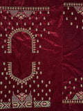 Excellent Maroon Zircon Work Velvet Bridal Lehenga Choli With Double Dupatta
