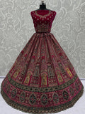 Lavish Pink Multi Thread Work Velvet Bridal Lehenga Choli With Double Dupatta