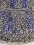Captivating Purple Zircon Work Net Bridesmaid Lehenga Choli With Dupatta