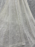 Gorgeous White Moti Work Net Engagement Wear Lehenga Choli With Dupatta
