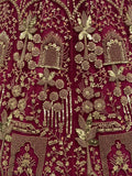 Mesmerizing Maroon Hand Work Net Bridal Lehenga Choli With Dupatta
