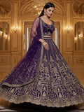 Amazeballs Violet Dori Embroidery Net Bridal Lehenga Choli With Dupatta