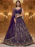 Amazeballs Violet Dori Embroidery Net Bridal Lehenga Choli With Dupatta
