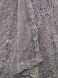 Awesome Lilac Heavy Embroidered Net Bridesmaids Lehenga With Blouse