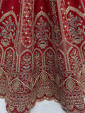 Captivating Red Heavy Embroidered Silk Bridal Wear Lehenga Choli With Double Dupatta