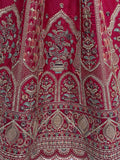 Rich Pink Zari Embroidered Silk Traditional Lehenga Choli With Double Dupatta