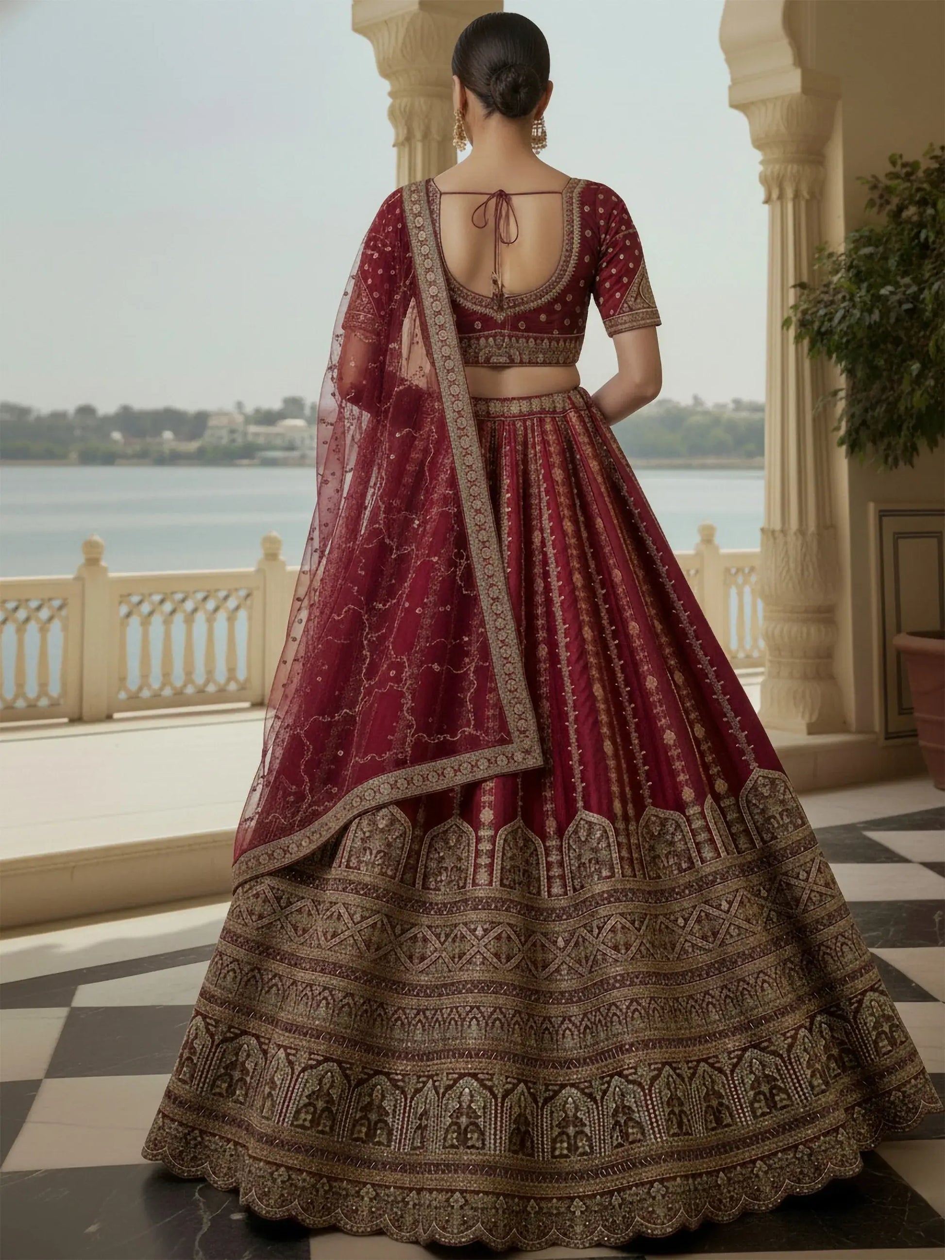 Stupendous Pink Zari Embroidery Silk Engagement Lehenga Choli With Double Dupatta