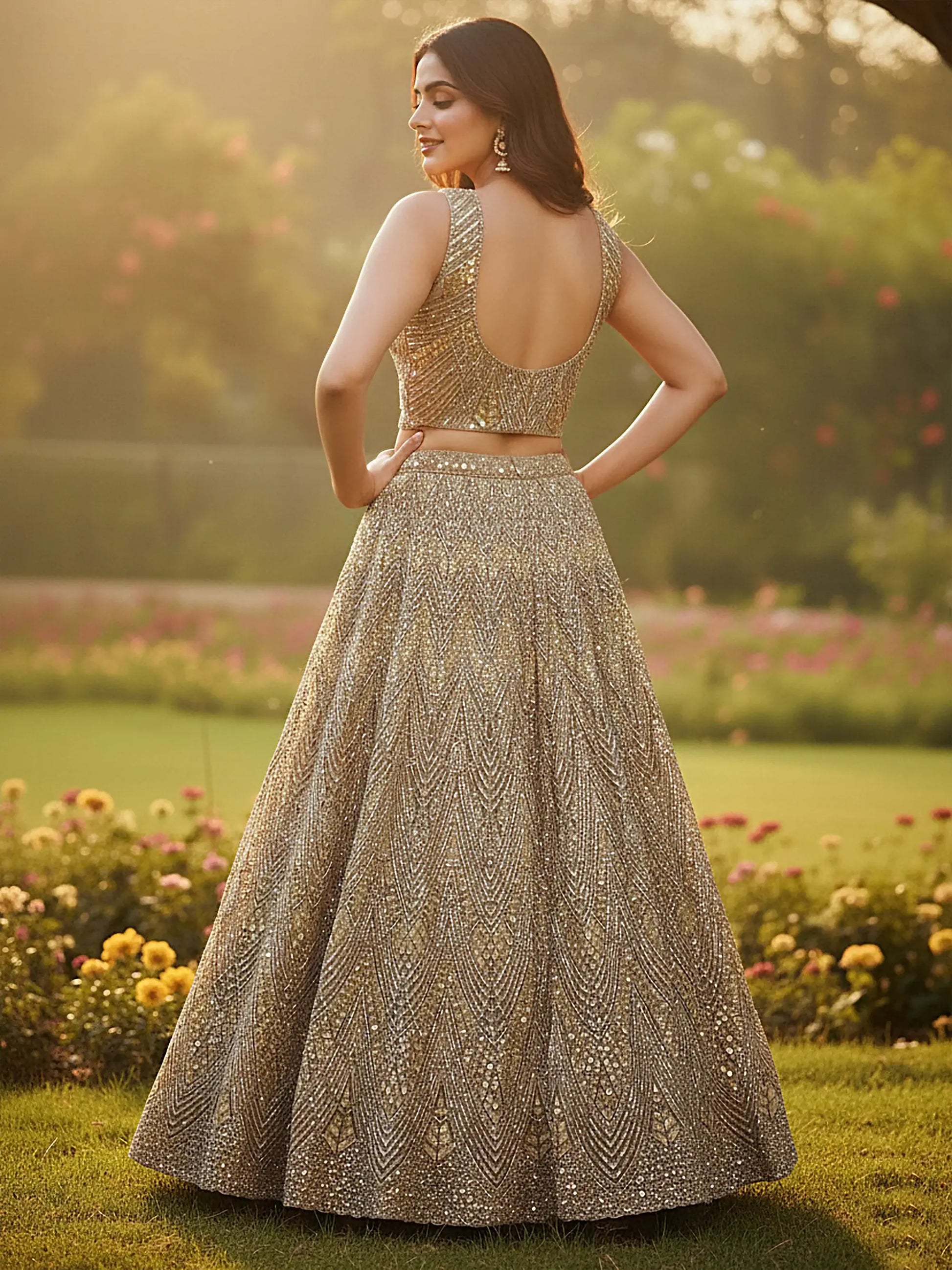 Tremendous Golden Dori Embroidered Net Cocktail Wear Lehenga Choli With Dupatta