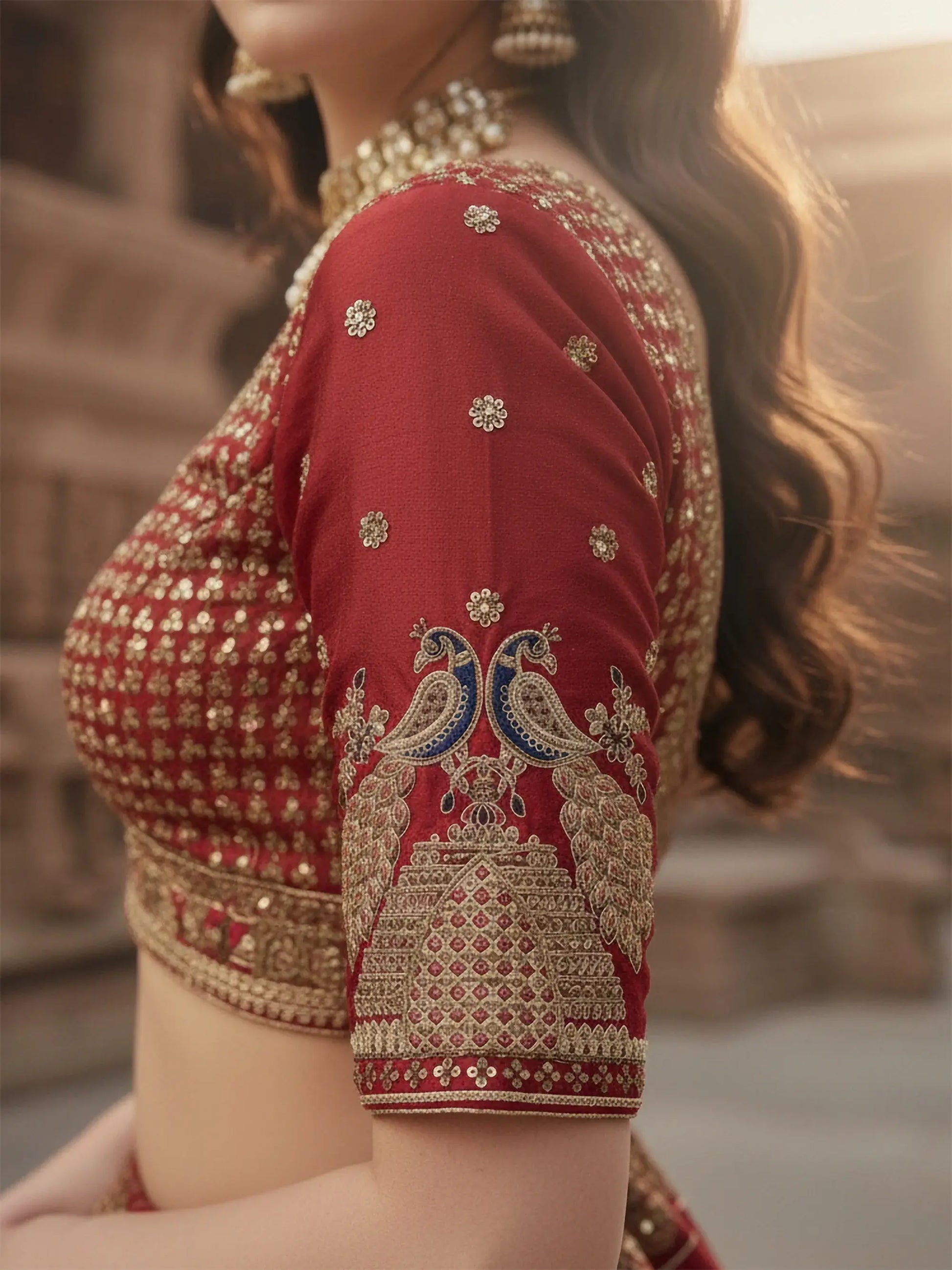 Breathtaking Red Hand Work Silk Bridal Wear Lehenga Choli With Double Dupatta