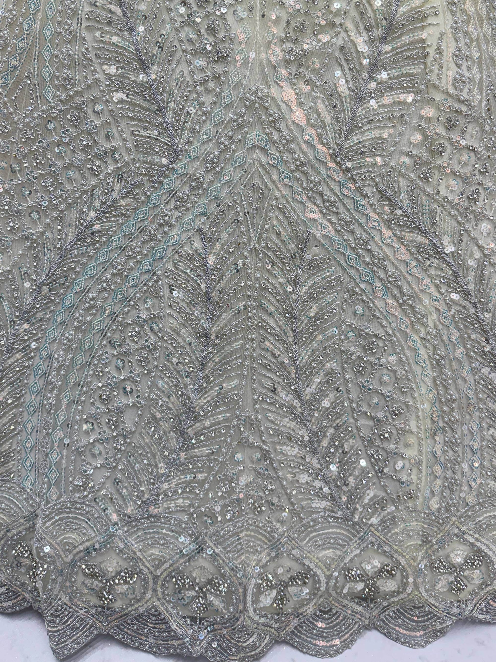 Notable White Embroidered Net Function Wear Lehenga Choli With Dupatta