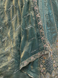 Incredible Teal Blue Thread Embroidered Silk Wedding Lehenga Choli With Dupatta
