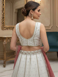 Classy White Dori Embroidery Silk Marriage Wear Lehenga With Blouse