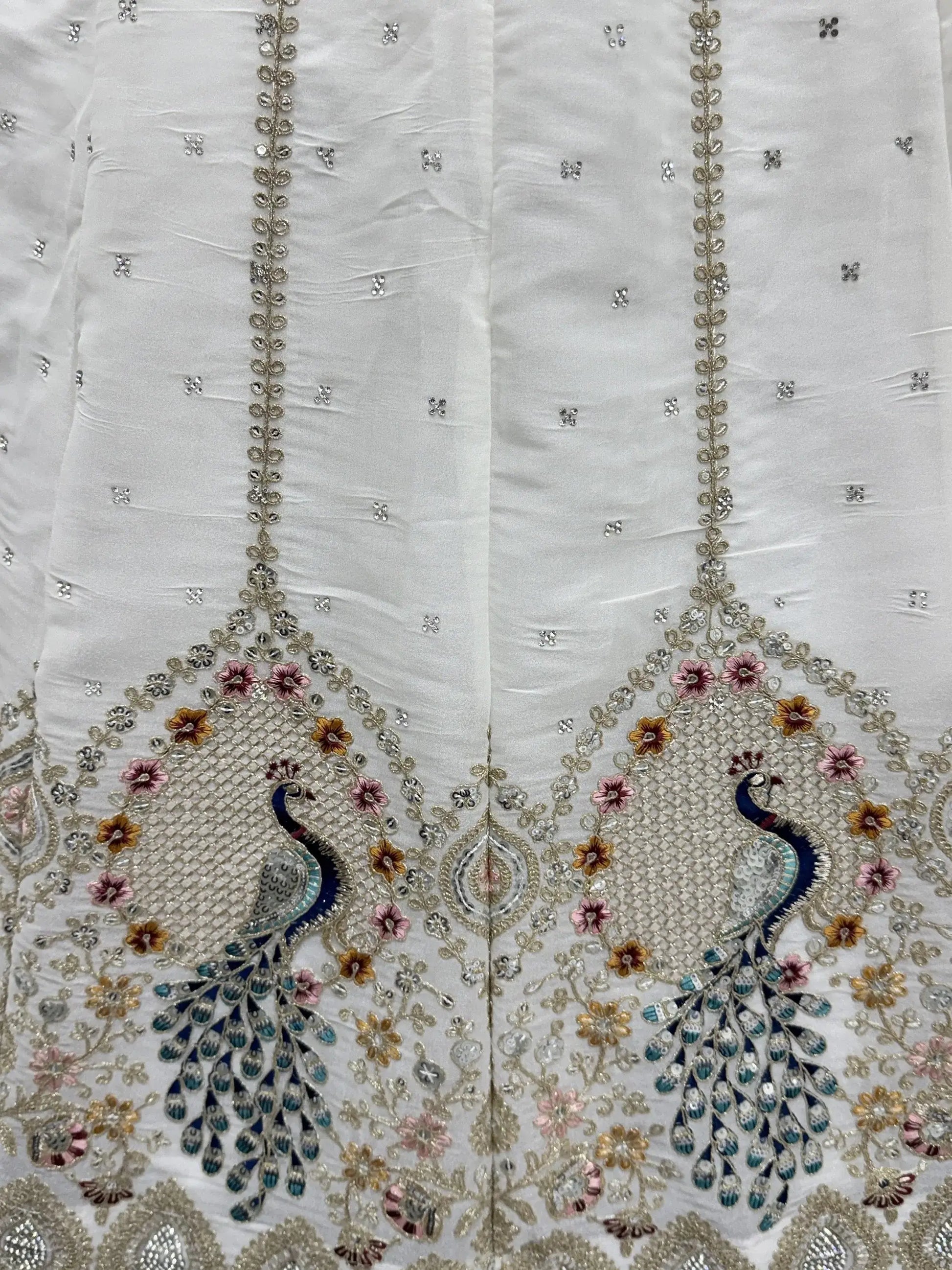 Classy White Dori Embroidery Silk Marriage Wear Lehenga With Blouse
