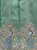 Regal Green Zircon Work Silk Mehendi Wear Lehenga Choli With Dupatta