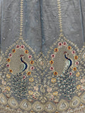 Fantastic Grey Embroidered Silk Reception Wear Lehenga Choli With Dupatta