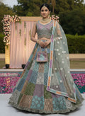 Remarkable Multi-Color Embroidered Net Bridesmaid Lehenga Choli