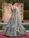 Remarkable Multi-Color Embroidered Net Bridesmaid Lehenga Choli