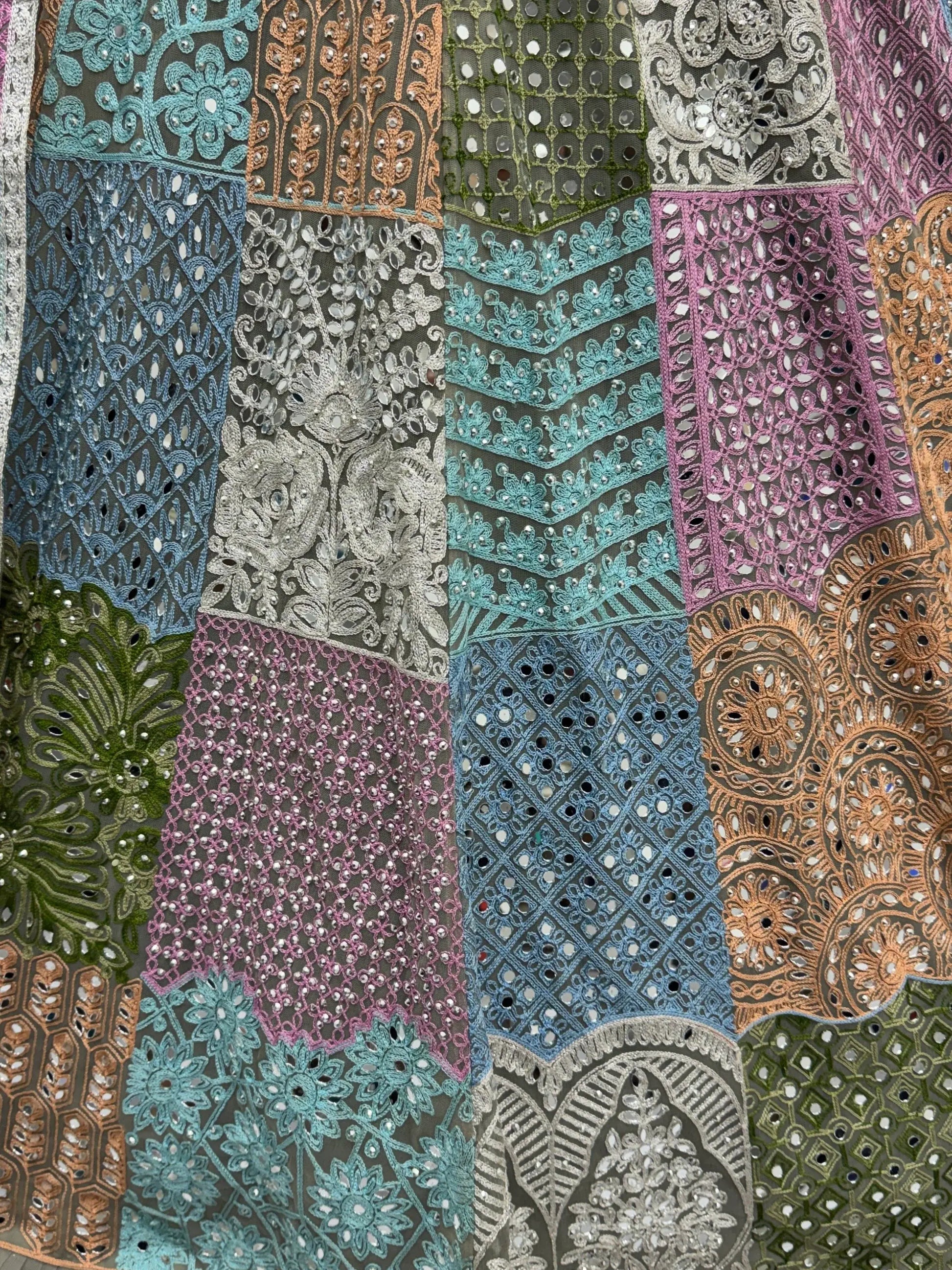 Remarkable Multi-Color Embroidered Net Bridesmaid Lehenga Choli