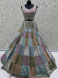 Remarkable Multi-Color Embroidered Net Bridesmaid Lehenga Choli