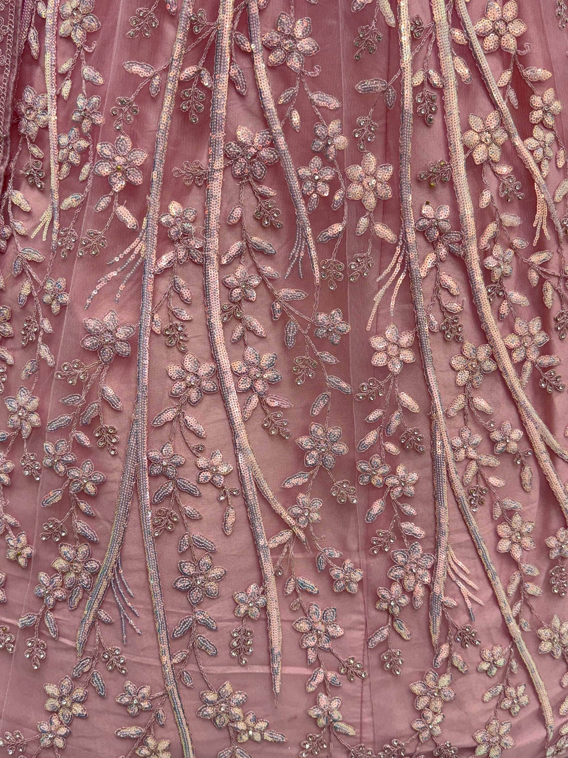 Lovable Pink Heavy Embroidered Net Engagement Wear Lehenga With Blouse