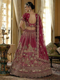 Marvelous Pink Multi Thread Work Silk Bridal Wear Lehenga Choli With Double Dupatta