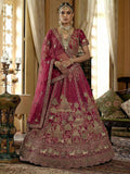 Marvelous Pink Multi Thread Work Silk Bridal Wear Lehenga Choli With Double Dupatta