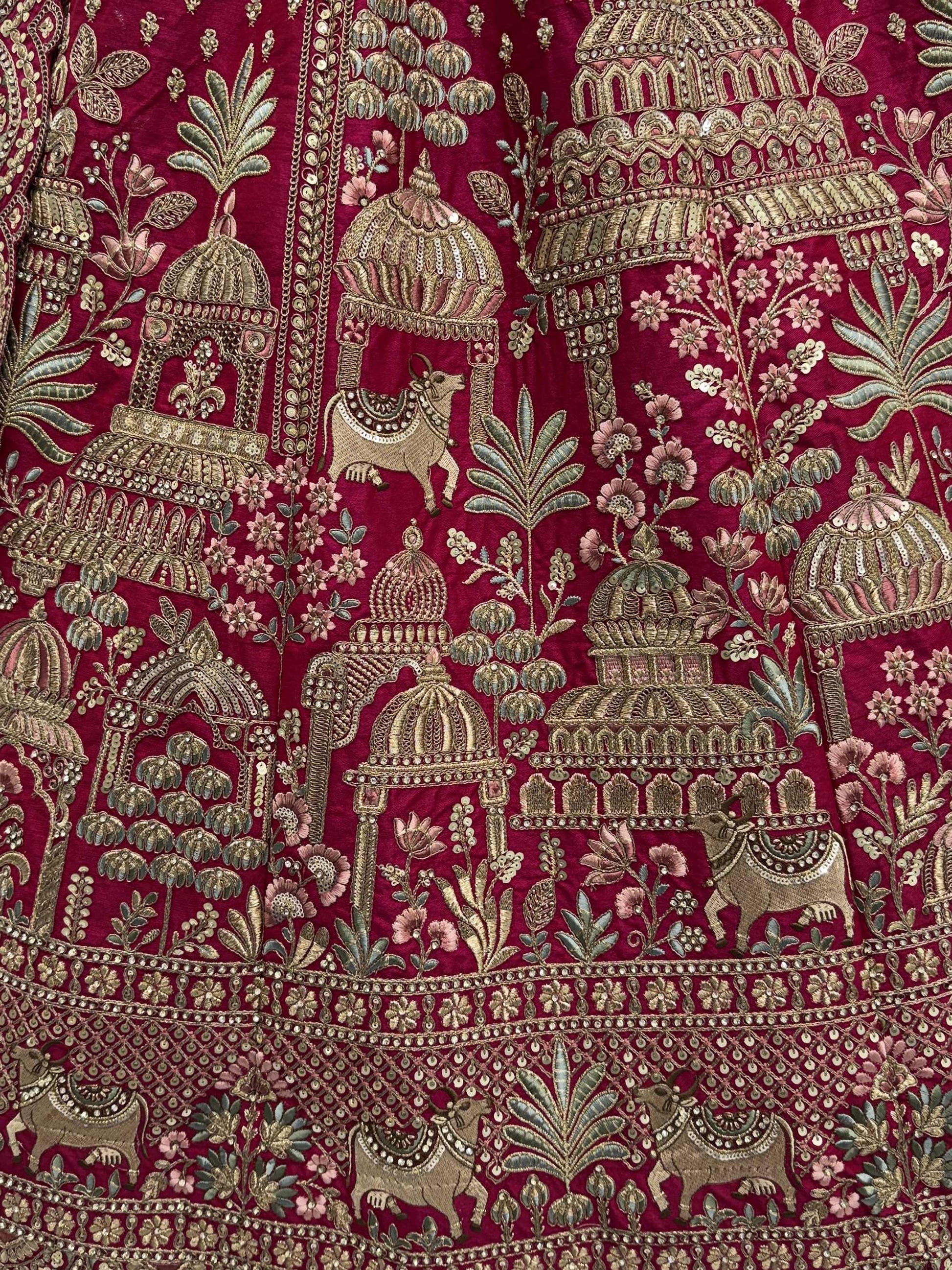 Marvelous Pink Multi Thread Work Silk Bridal Wear Lehenga Choli With Double Dupatta