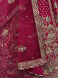 Marvelous Pink Multi Thread Work Silk Bridal Wear Lehenga Choli With Double Dupatta