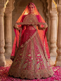 Esthetic Pink Heavy Embroidered Silk Bridal Lehenga Choli With Double Dupatta