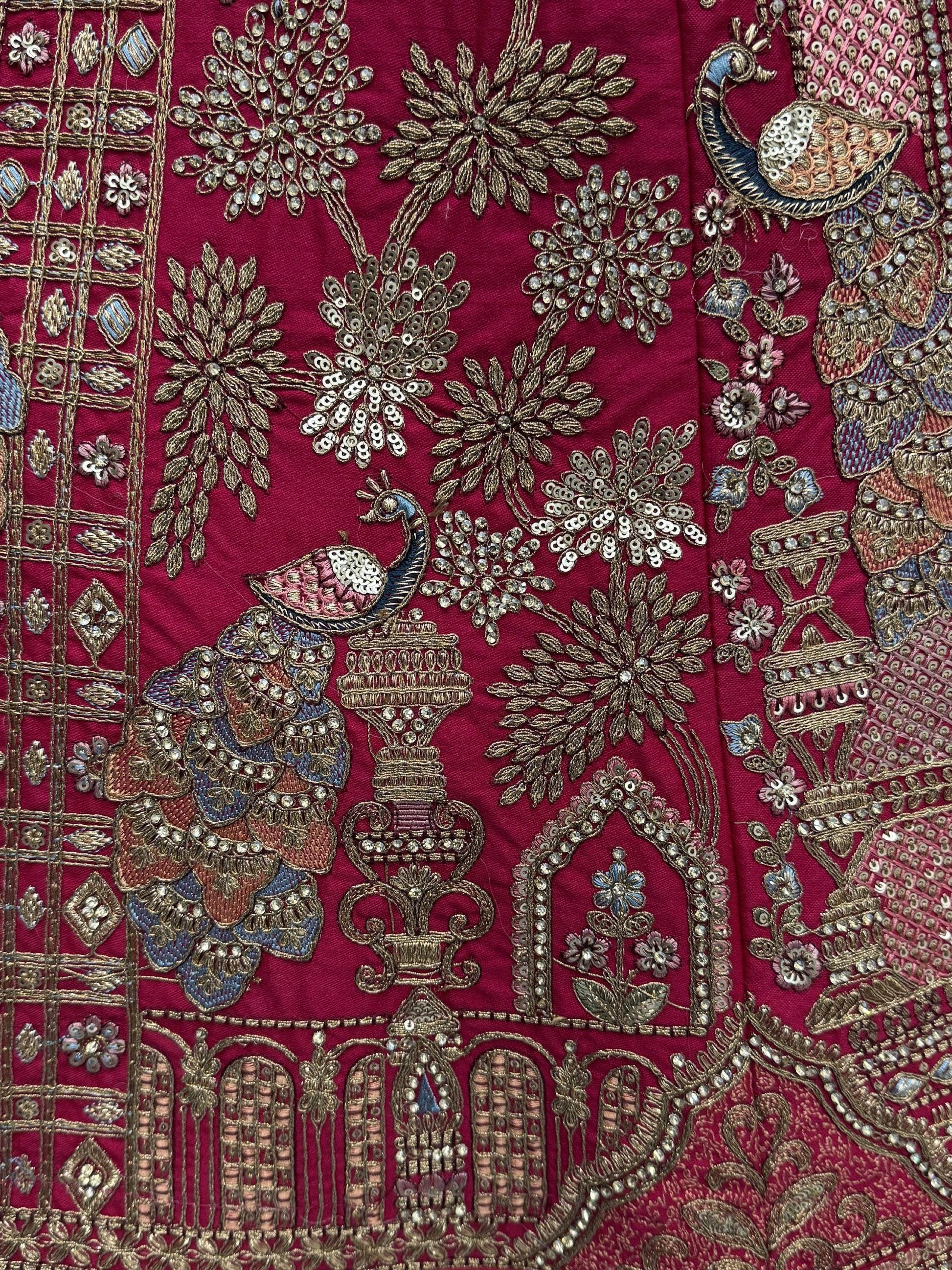 Esthetic Pink Heavy Embroidered Silk Bridal Lehenga Choli With Double Dupatta