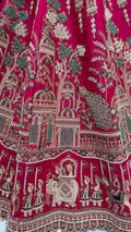 Glamorous Rani Pink Hand Work Silk Bridal Wear Lehenga Choli With Double Dupatta