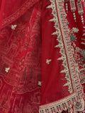 Royal Red Multi Thread Work Silk Bridal Wear Lehenga Choli With Double Dupatta