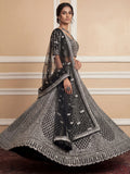 Remarkable Black Sequins Net Party Wear Lehenga Choli With Dupatta