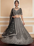 Remarkable Black Sequins Net Party Wear Lehenga Choli With Dupatta