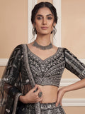 Remarkable Black Sequins Net Party Wear Lehenga Choli With Dupatta