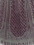 Graceful Purple Thread Embroidery Net Reception Wear Lehenga With Blouse