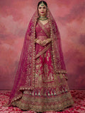 Pretty Pink Zari Embroidery Silk Bridal Lehenga Choli With Double Dupatta